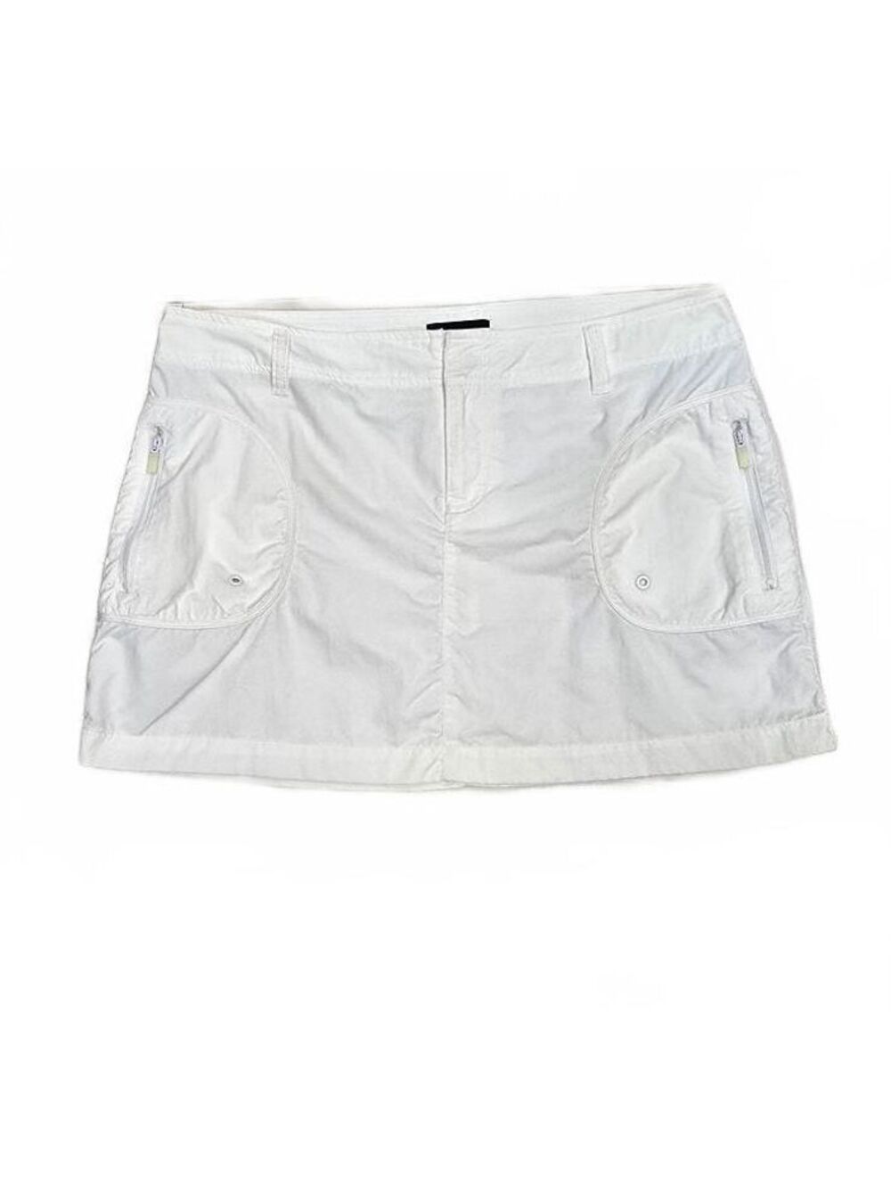 Nautica White Mini Skirt with Front Pockets, Size Medium